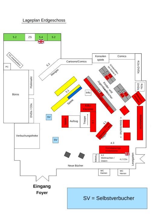 Lageplan Bibliothek Erdgeschoss