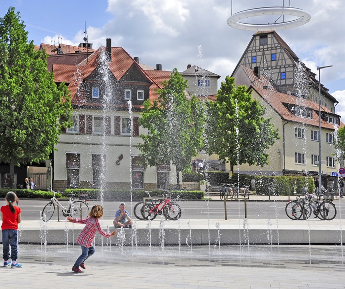 Wasserfontänen Wasserfontänen in der Bahnhofstraße
