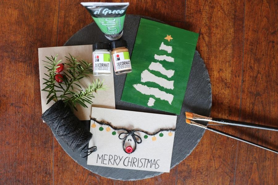 Selbstgebastelte Weihnachtskarten