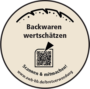 Aufkleber Bäckertüte "Backwaren wertschätzen"