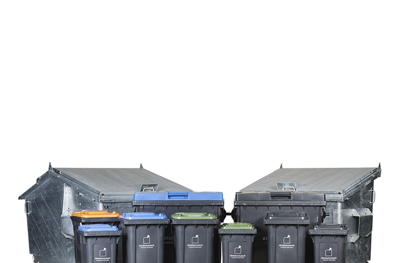 Sortiment aller verfügbaren Abfallbehälter im Landkreis Böblingen