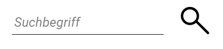Suchfeld mit Platzhalter "Suchbefriff" und Lupe rechts