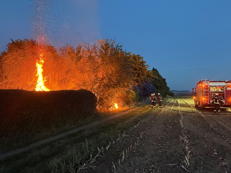 Brandbekämpfung wird eingeleitet