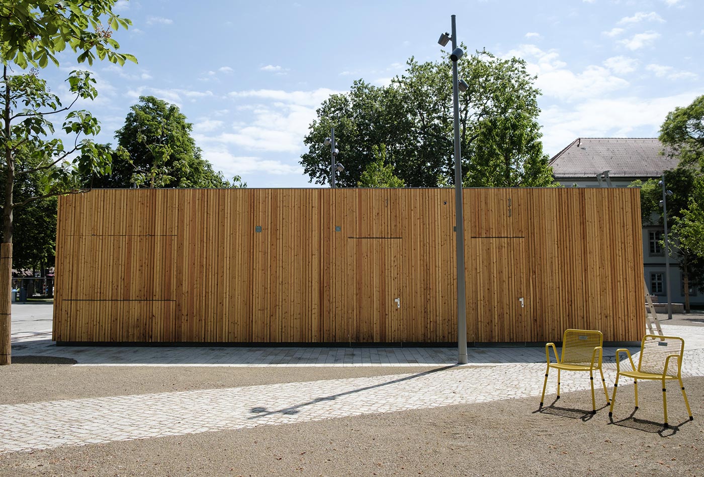 Frontansicht des Pavillon