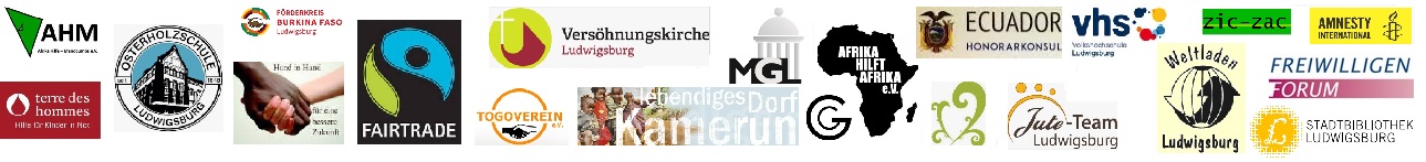 Das Foto zeigt die Logos der engagierten Akteure der lokalen und globalen Entwicklungszusammenarbeit