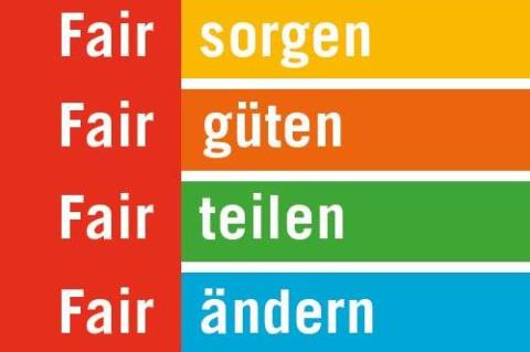 Fair-sorgen, Fair-güten, Fair-teilen, Fair-ändern