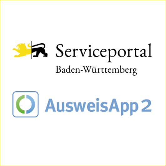 Logos vom Serviceportal Baden-Württemberg und der AusweisApp2