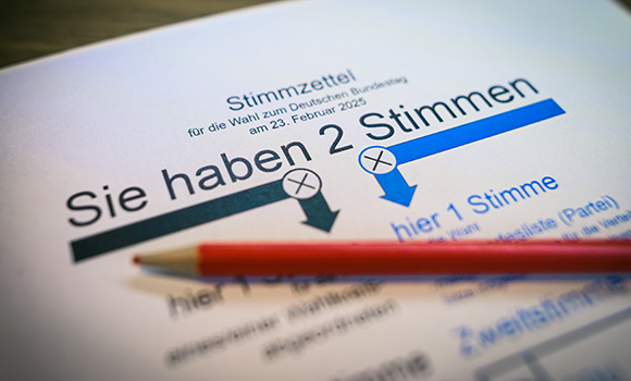 Stimmzettel zur Bundestagswahl