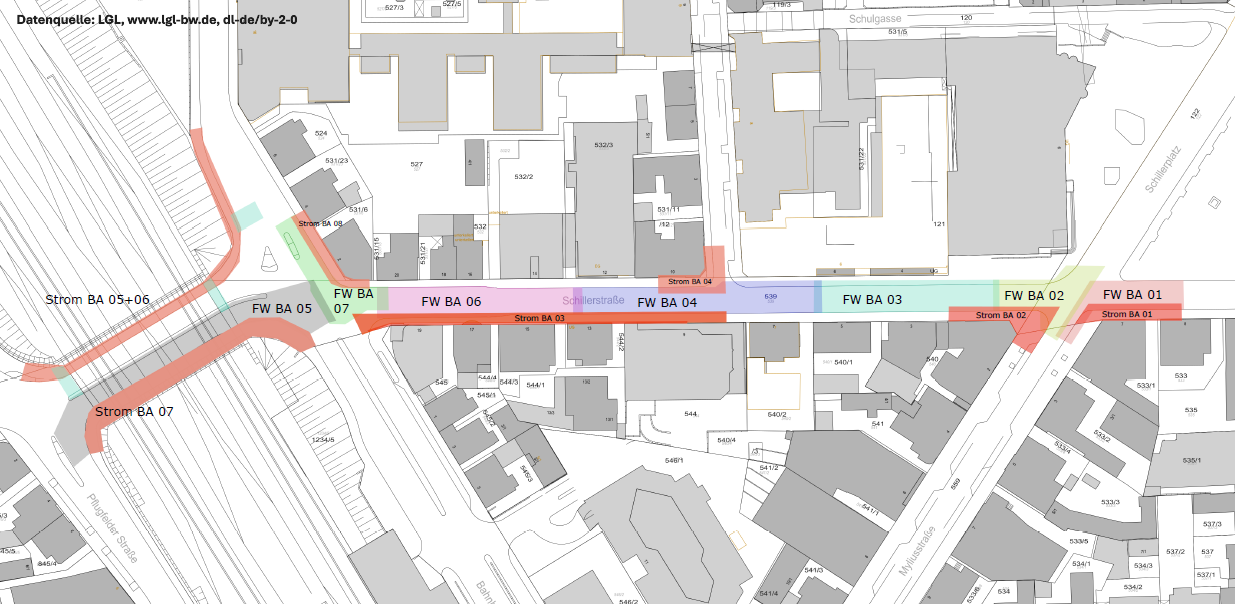 Bauabschnitte in der Schillerstraße