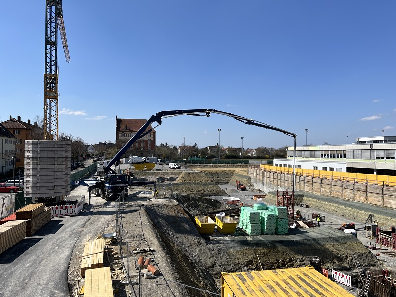 Blick auf die Bausteller des BZW