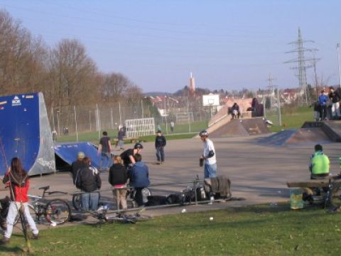 Ein beliebter Treffpunkt - die Skateanlage am Glaspalast