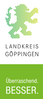 Logo Landkreis G&ouml;ppingen: gr&uuml;ner L&ouml;we