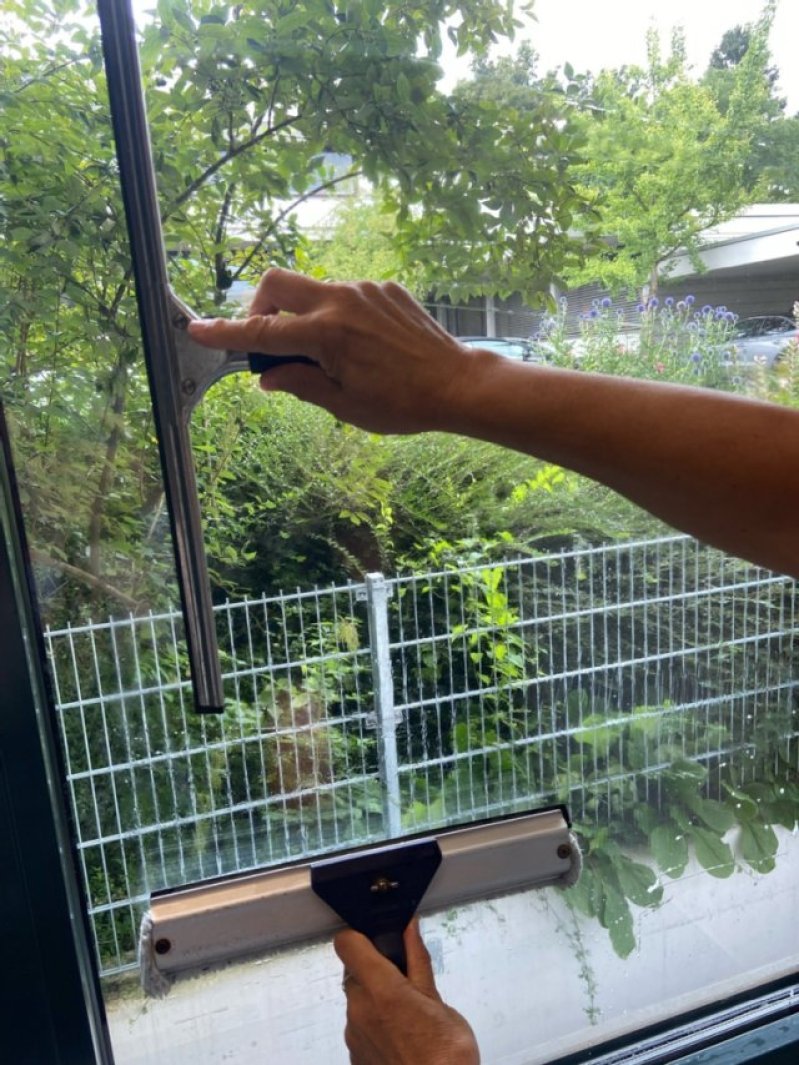 Fensterreinigung mit Abzieher 