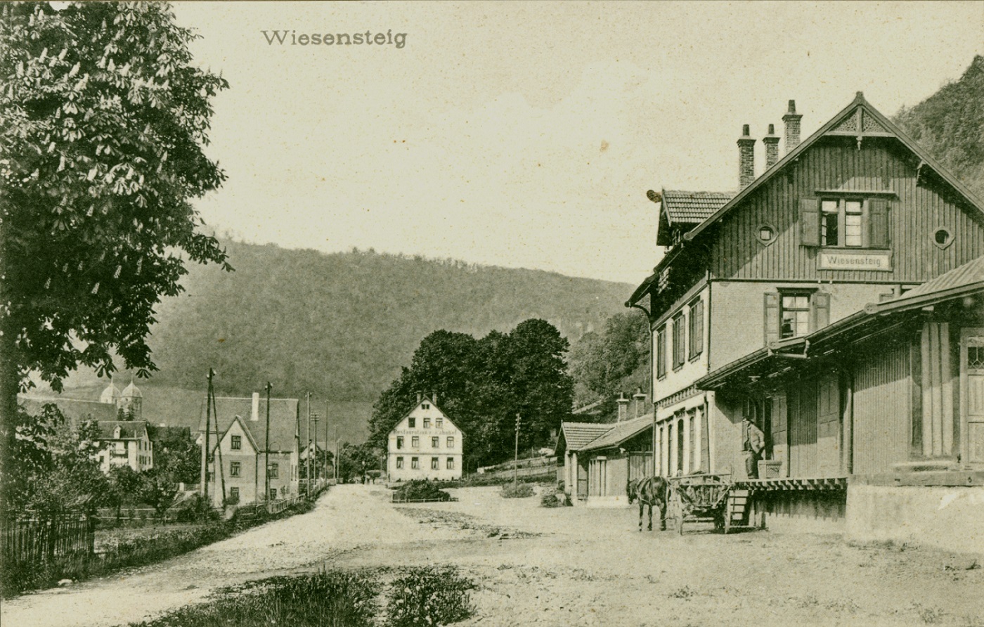 Der Bahnhof Wiesensteig um 1907 (Bestand S 11 Nr. 669)