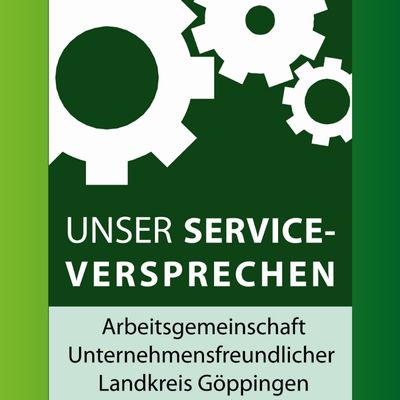 Logo Unser Service-Versprechen - Arbeitsgemeinschaft Unternehmensfreundlicher Landkreis G&ouml;ppingen