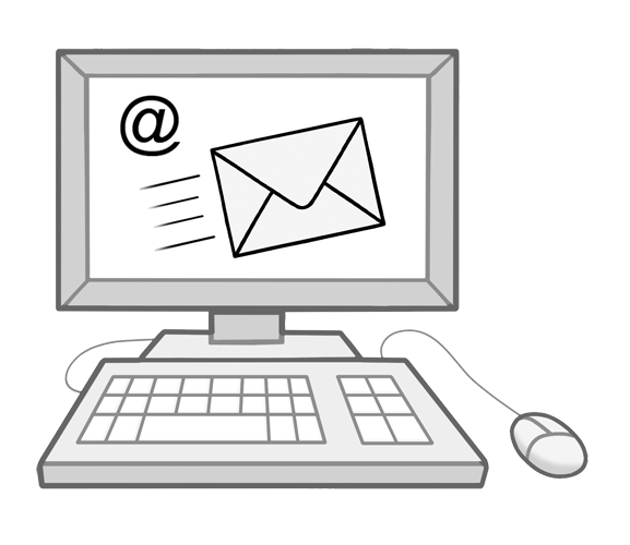 eine E-Mail am Computer schreiben