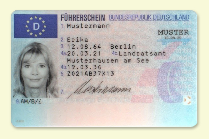 Muster eines EU-F&uuml;hrerscheins