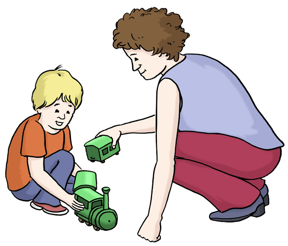 eine Frau spielt auf dem Boden mit einem Kleinkind