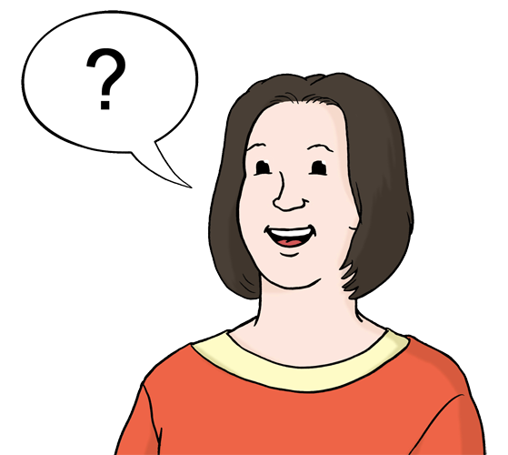 eine Frau stellt eine Frage