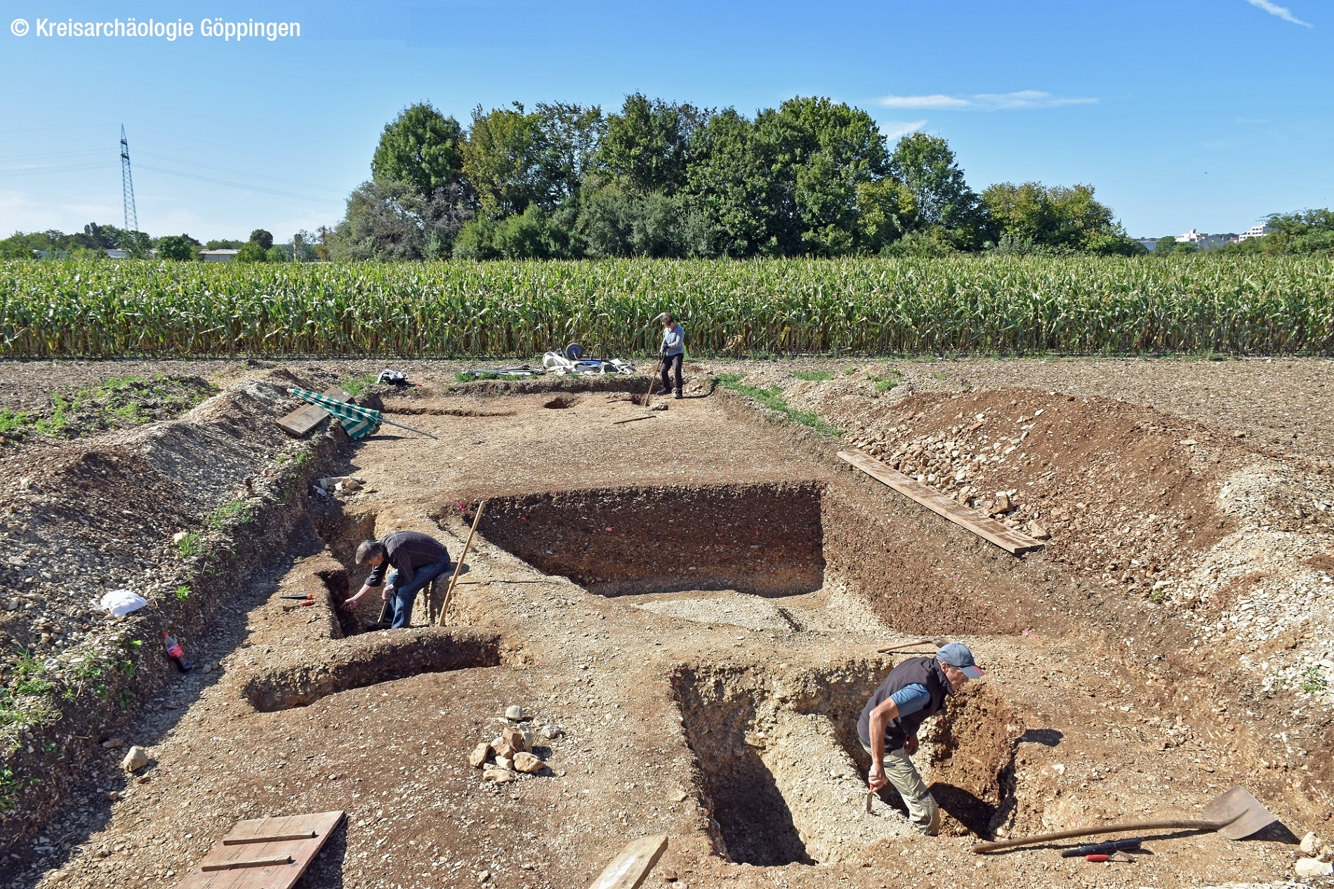 Kastell Eislingen / Salach, Blick auf die Grabungsfläche 2019 Kastell Eislingen / Salach, Blick auf die Grabungsfläche 2019 (Foto: Kreisarchäologie Göppingen)