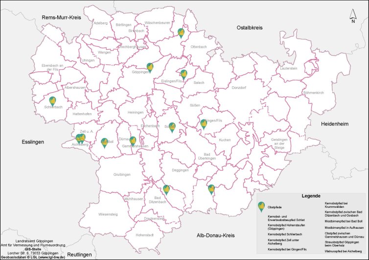 Vorschaubild (Link) zur interaktiven Karte der Obstpfade im Landkreis G&ouml;ppingen