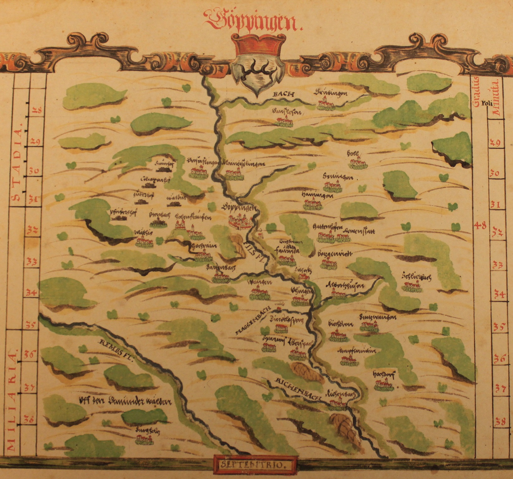 Karte Göppingens im 16. Jahrhundert Karte Göppingens im 16. Jahrhundert