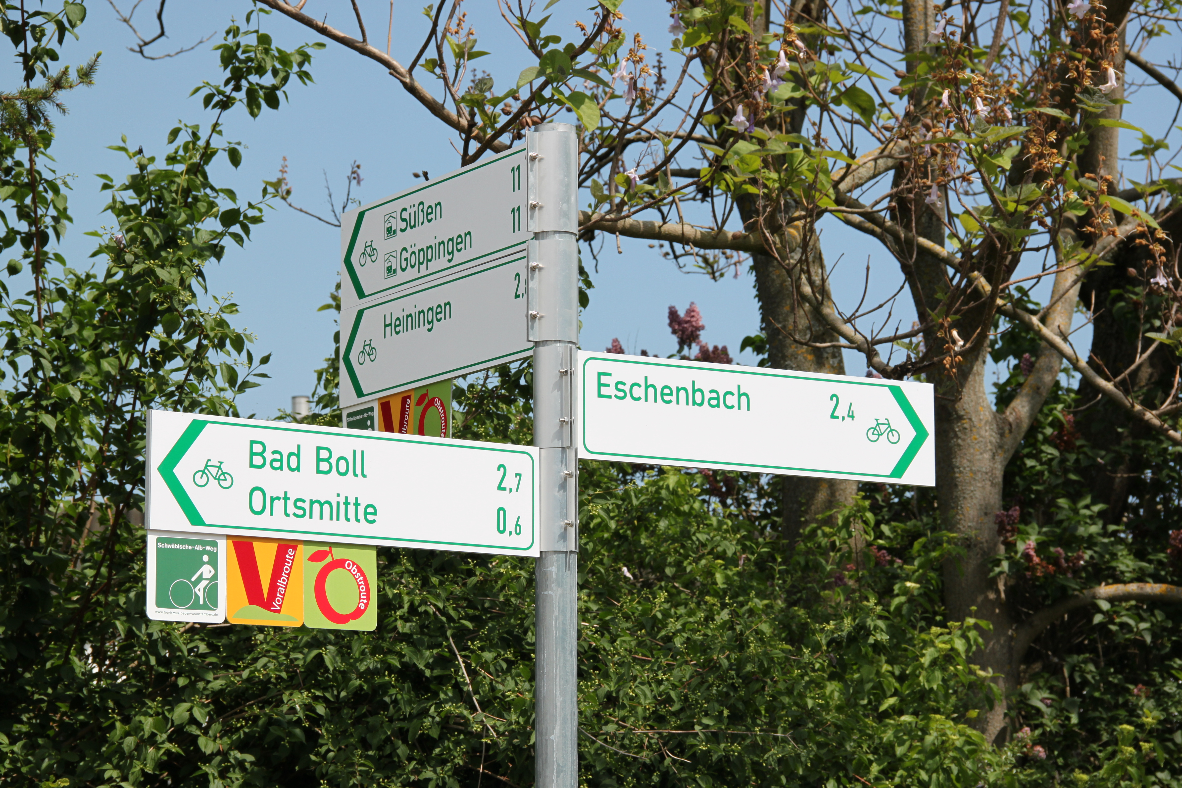 Wegweiser f&uuml;r touristische Radrouten