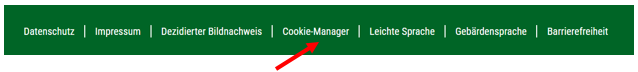 Fu&szlig;zeile: Cookie Manager