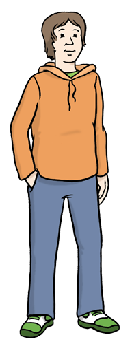 ein junger Mann steht mit den H&auml;nden in den Hosentaschen