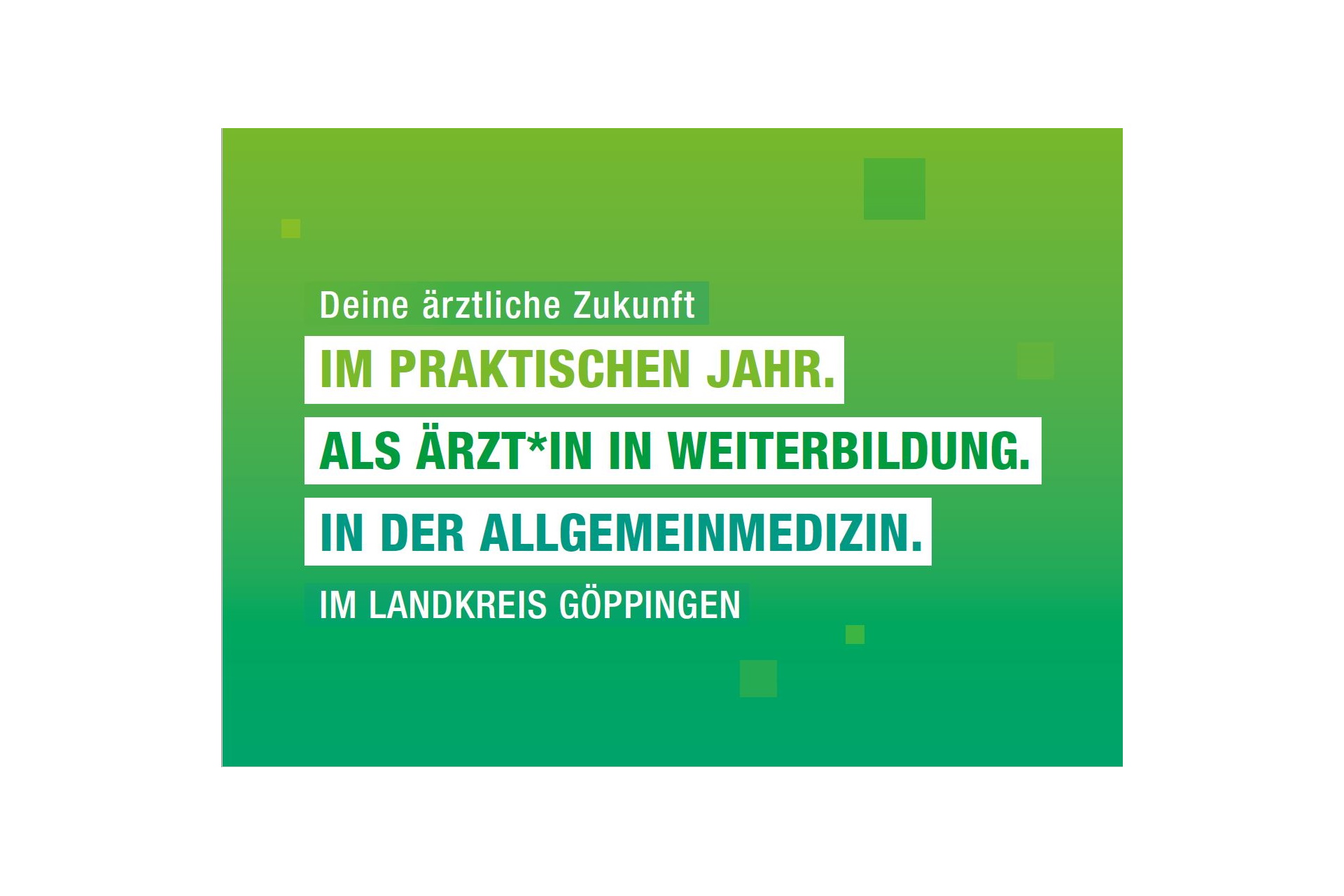 Postkarte zur Gewinnung &auml;rztlichen Nachwuchses Vorderansicht