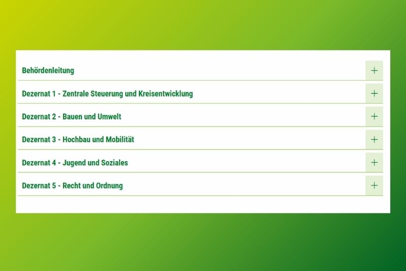 Beh&ouml;rdenleitung und Dezernate